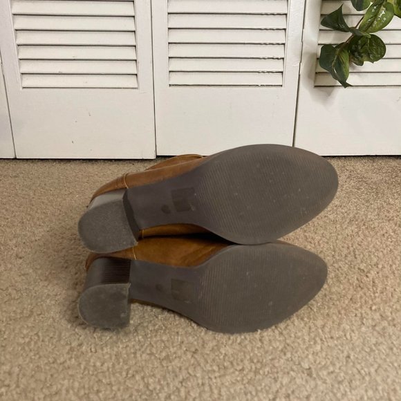 Journee Collection Women's Sequoia Stacked Heel Slouch Mid-Calf Boots Brown 7.5 - Picture 8 of 9